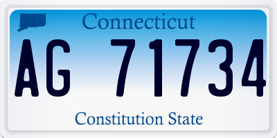 CT license plate AG71734