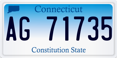 CT license plate AG71735