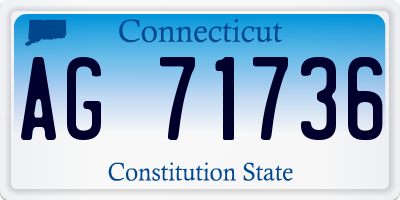CT license plate AG71736