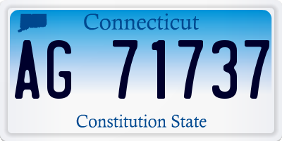 CT license plate AG71737