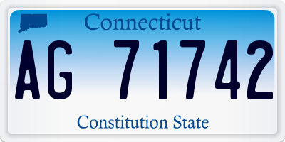 CT license plate AG71742
