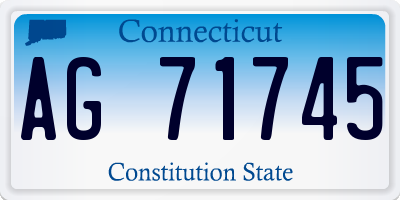 CT license plate AG71745