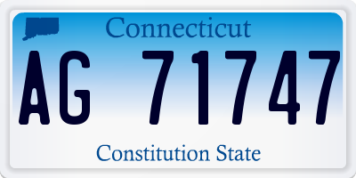 CT license plate AG71747
