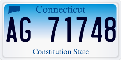 CT license plate AG71748
