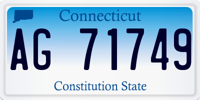 CT license plate AG71749