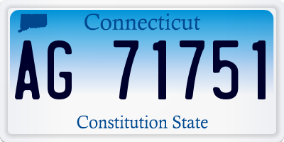 CT license plate AG71751