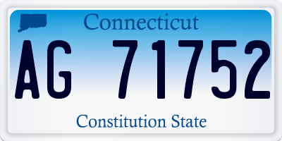 CT license plate AG71752