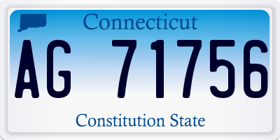 CT license plate AG71756