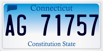 CT license plate AG71757