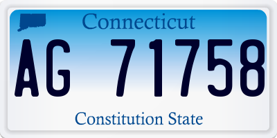 CT license plate AG71758