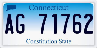 CT license plate AG71762