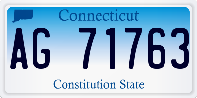 CT license plate AG71763
