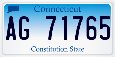 CT license plate AG71765