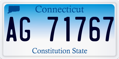 CT license plate AG71767