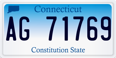 CT license plate AG71769