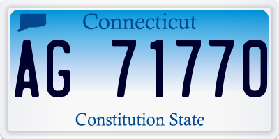 CT license plate AG71770