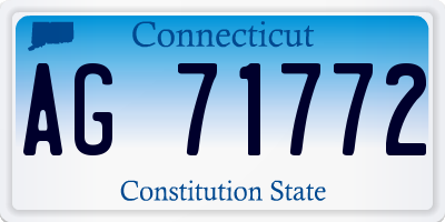 CT license plate AG71772