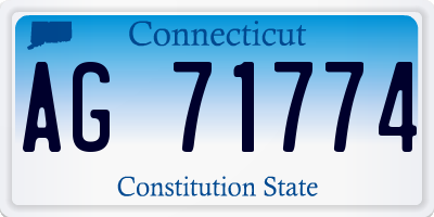 CT license plate AG71774