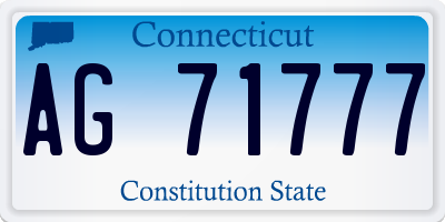 CT license plate AG71777