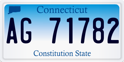CT license plate AG71782