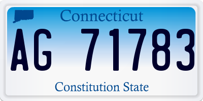 CT license plate AG71783
