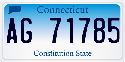 CT license plate AG71785