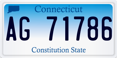 CT license plate AG71786