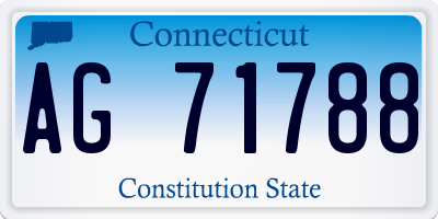CT license plate AG71788