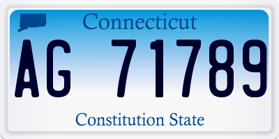 CT license plate AG71789