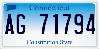 CT license plate AG71794