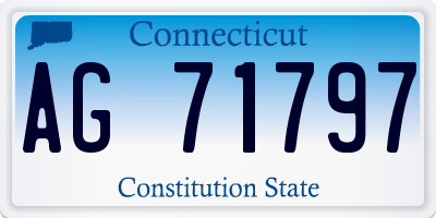 CT license plate AG71797