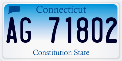 CT license plate AG71802