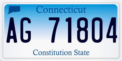 CT license plate AG71804