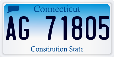 CT license plate AG71805