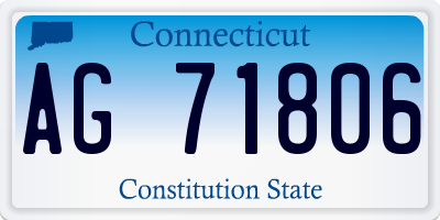 CT license plate AG71806
