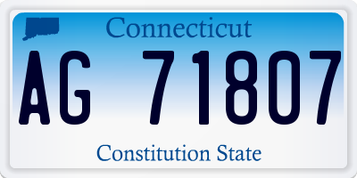 CT license plate AG71807