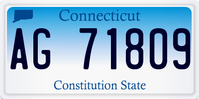 CT license plate AG71809