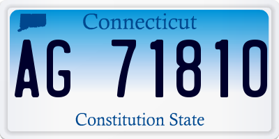 CT license plate AG71810