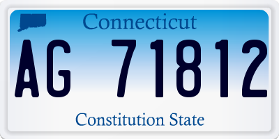 CT license plate AG71812