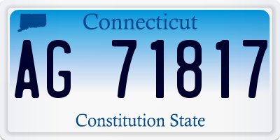 CT license plate AG71817