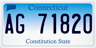 CT license plate AG71820