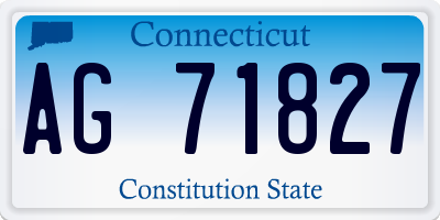 CT license plate AG71827