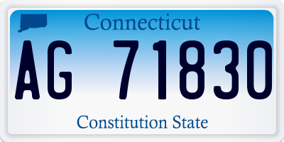 CT license plate AG71830