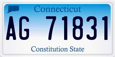 CT license plate AG71831