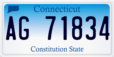 CT license plate AG71834