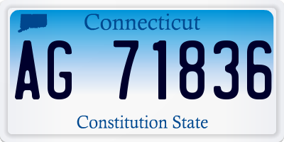 CT license plate AG71836