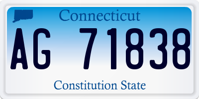 CT license plate AG71838
