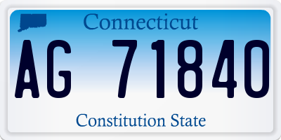 CT license plate AG71840