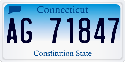 CT license plate AG71847