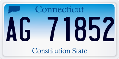 CT license plate AG71852